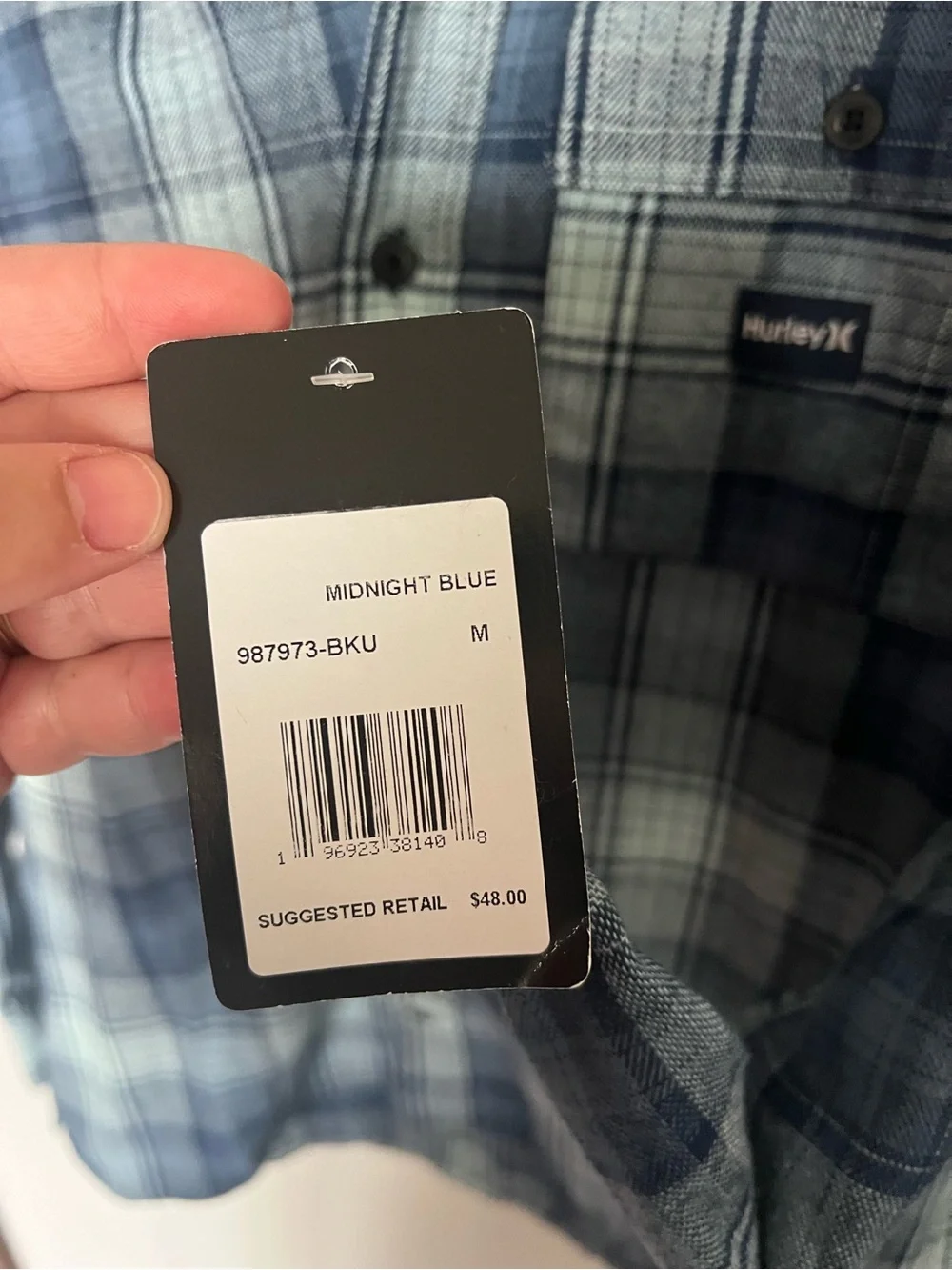 Hurley Hooded Plaid Flannel Shirt – Midnight Blue | NWT